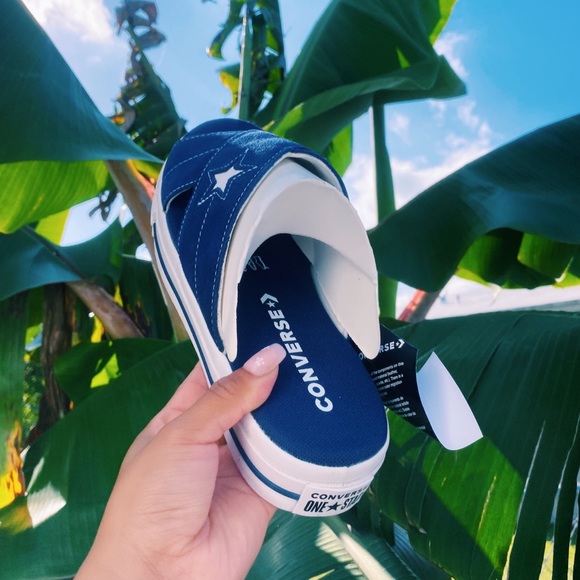 Converse One Star Slip On Platform Sandals Navy - Picture 5 of 6